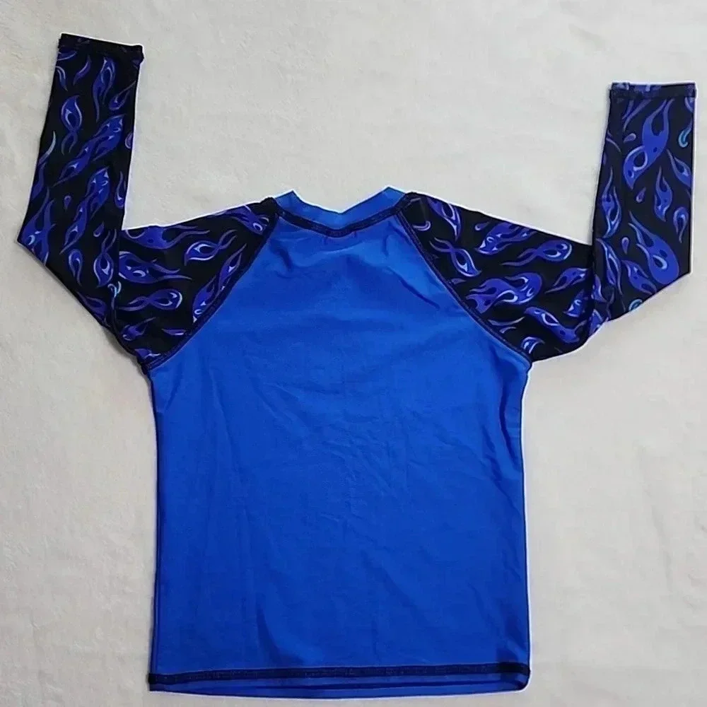 Kids Ron Jon Surf Shop Long Sleeve Rash Guard, Blue/Black, Size 4,‎ Pre-Owned